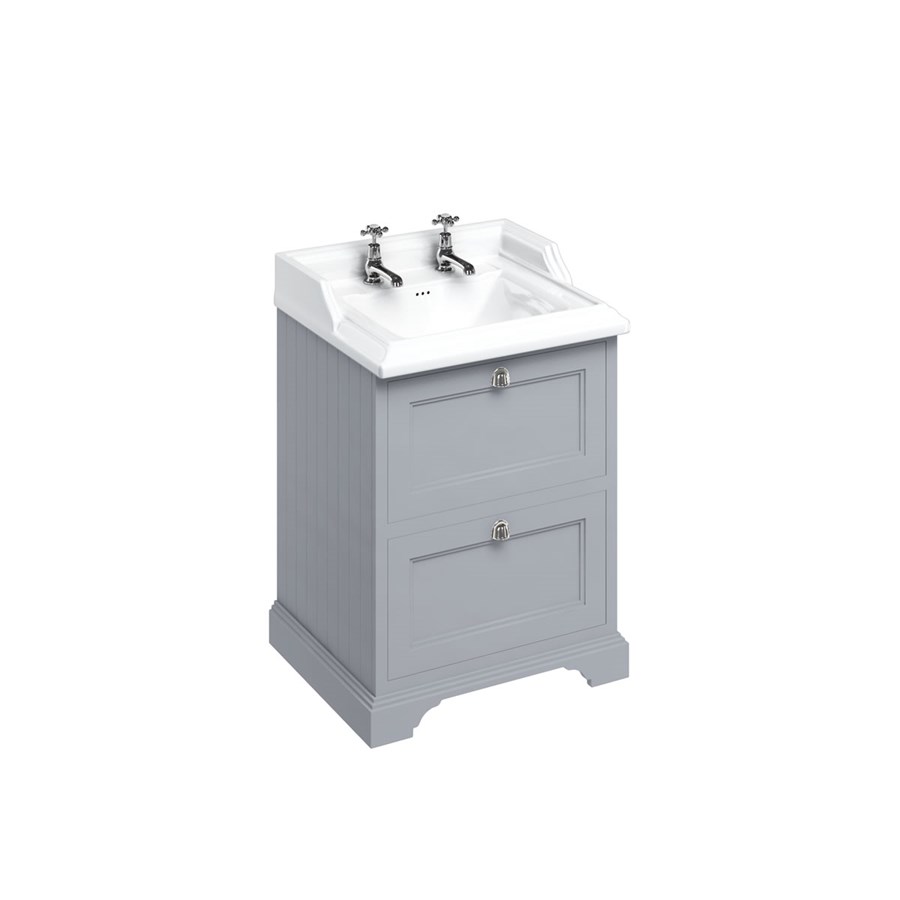 Burlington Отдельностоящий блок 65 с 2 ящиками и классической раковиной Classic Grey с 1 отверстием под смеситель Раковина FF9G_B15 1TH  - Вид №10