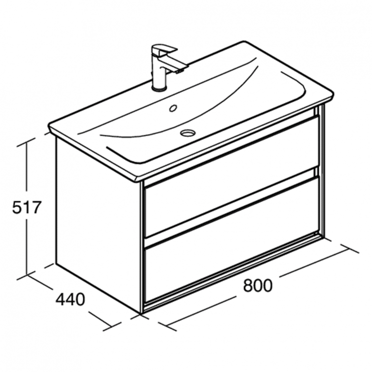 E0819EQ Тумба для раковины 80 см Ideal Standard CONNECT AIR - Вид №6