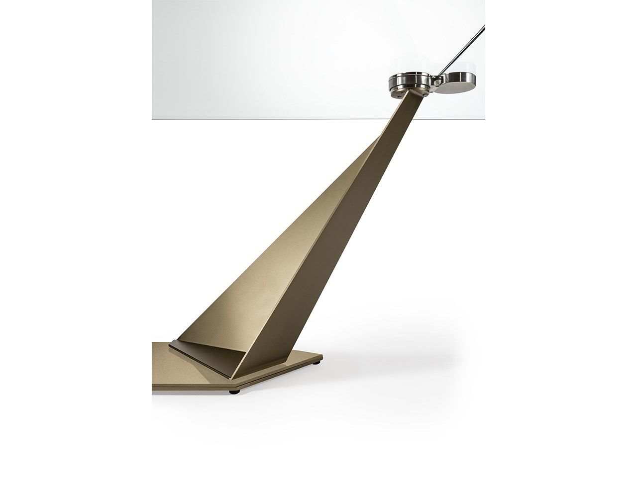 Стеклянный прямоугольный выдвижной стол с металлическим основанием REFLEX QUARTZ 72 ARCH-00100000 - Вид №1