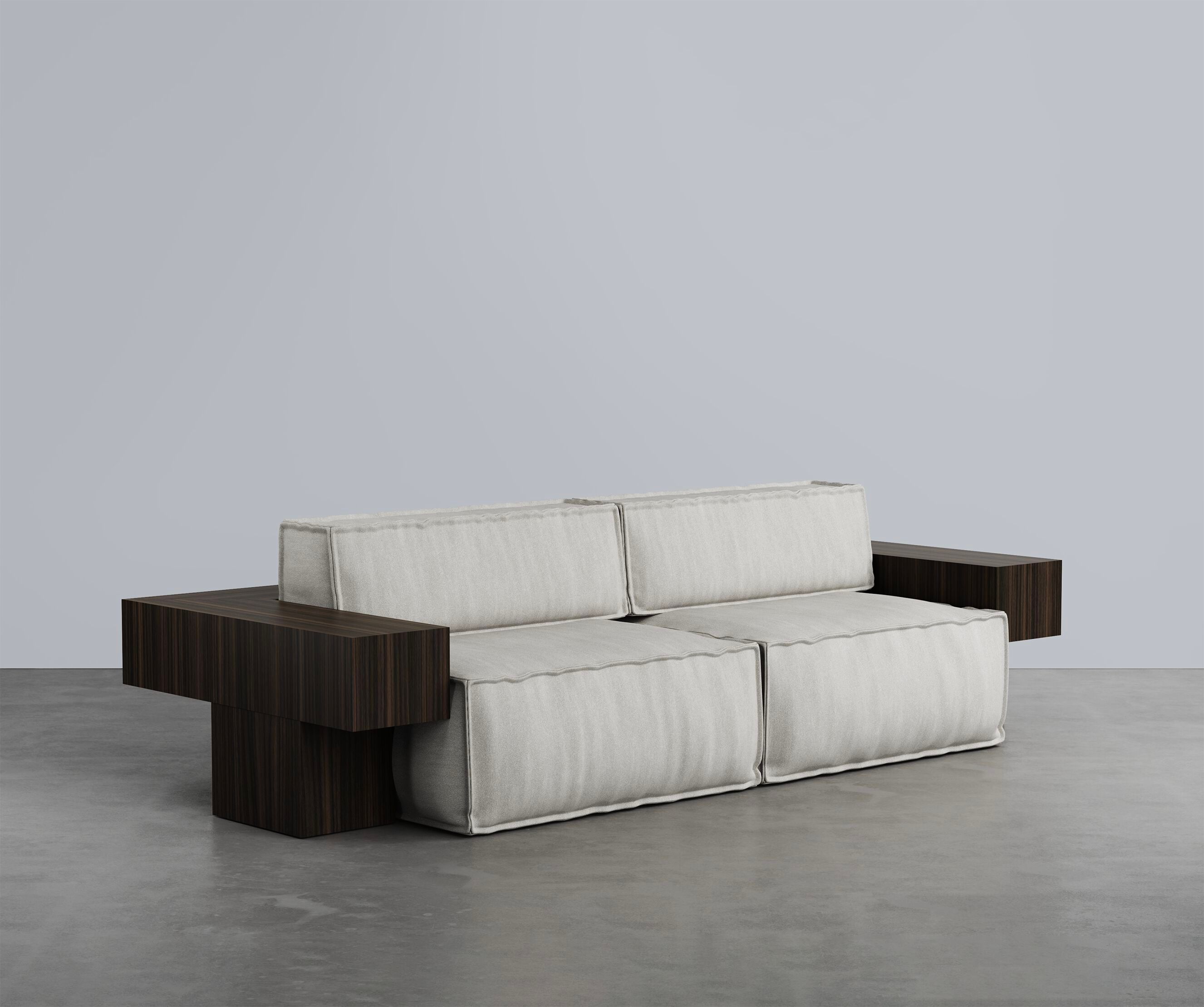 3-местный деревянный и тканевый диван Secolo Tadao ARCH-00047290 - Вид №1