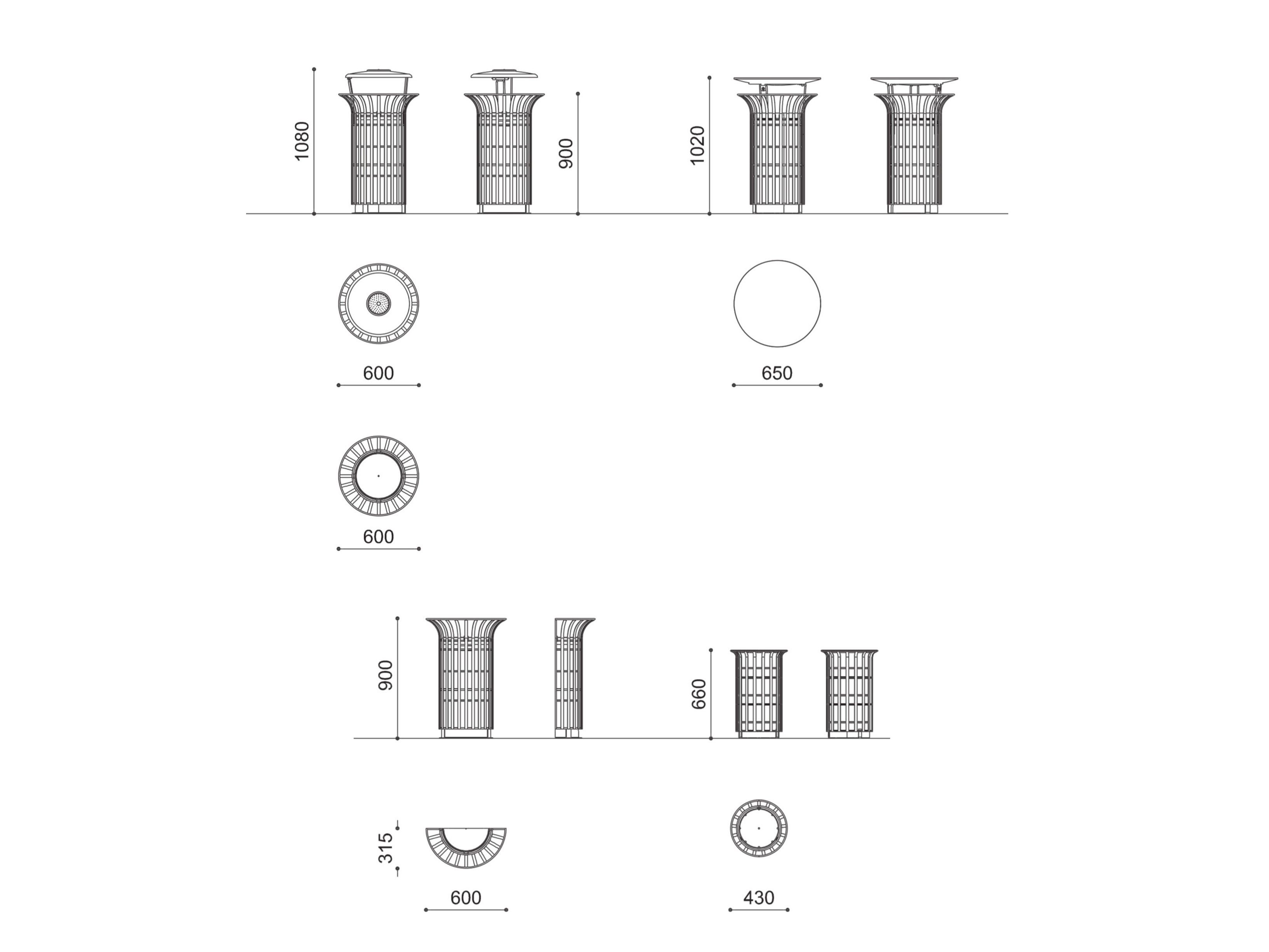 Оцинкованная стальная стойка для мусора City Design COROLLA ARCH-00079193 - Вид №2