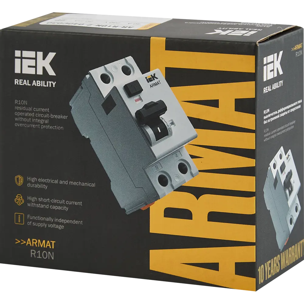 Дифференциальный автомат IEK R10N 40А - защита от токов утечки и перегрузок 87762180 STLM-1114597 - Вид №5