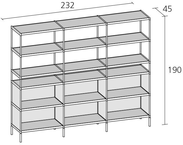 Alias Открытый отдельно стоящий книжный шкаф open office Sec sun-id-1470918 - Вид №1