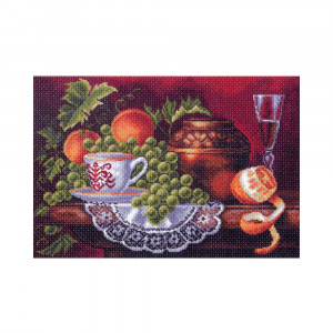 1414 Канва/ткань с рисунком Рисунок на канве 33 см х 45 см "Фруктовая" Матренин посад