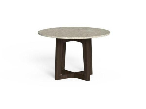 Круглый стол из розового дерева и керамогранита