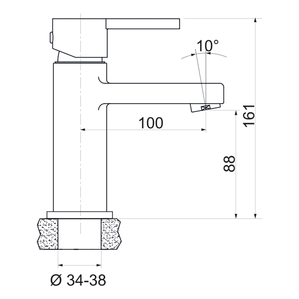 35-04L ETA  Смеситель для умывальника  ARGO kran 3504leta - Вид №1
