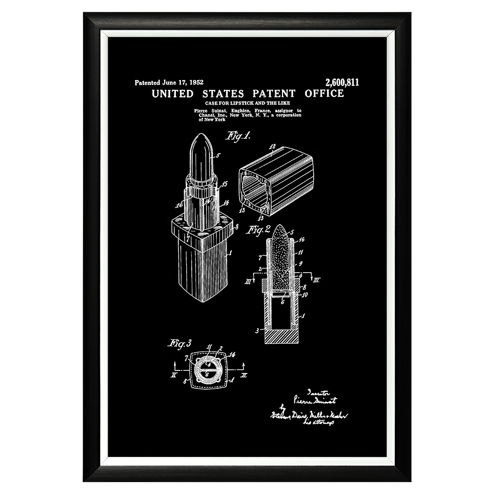 896521303_1818 Арт-постер «Патент на футляр для губной помады «Шанель» Object Desire 