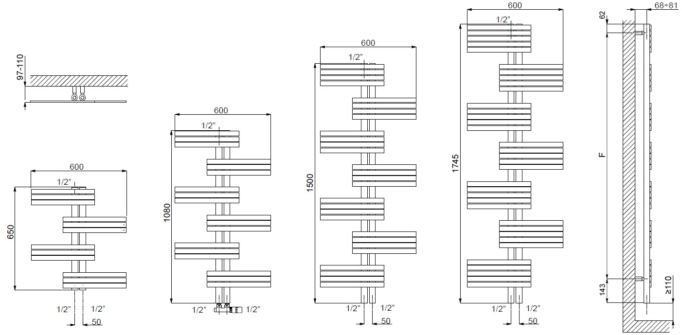 CORDIVARI Вертикальный настенный радиатор из нержавеющей стали Inox sun-id-1432336 - Вид №2