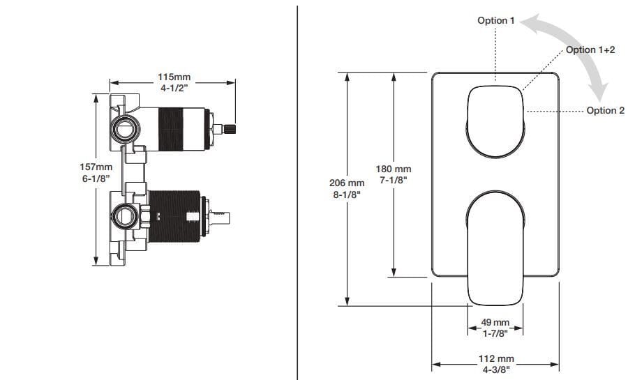 Термостатический набор для душа с душем BARIL PRO-2815-04 ARCH-00134998 - Вид №2