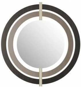 FRATO Круглое зеркало из шпона дерева в раме  Fac050025aaa
