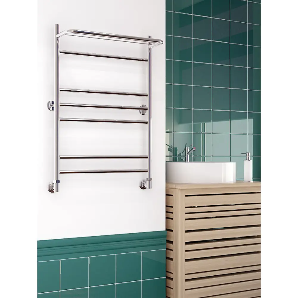 Полотенцесушитель водяной с полкой Сунержа ВПС-38 нержавеющая сталь 50x80 см STLM-2202815 - Вид №3