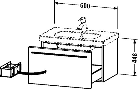 XL605104949 X-Large Тумбочка подвесная Графит матовый, декор Duravit - Вид №1