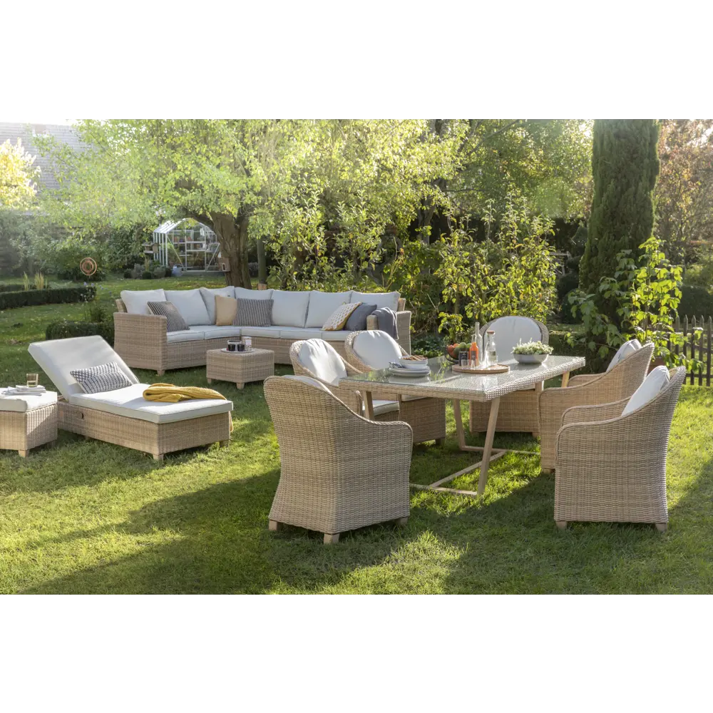 Стол садовый NATERIAL Medena с ротанговым плетением и стеклянной столешницей 82509552 STLM-0028915 - Вид №19