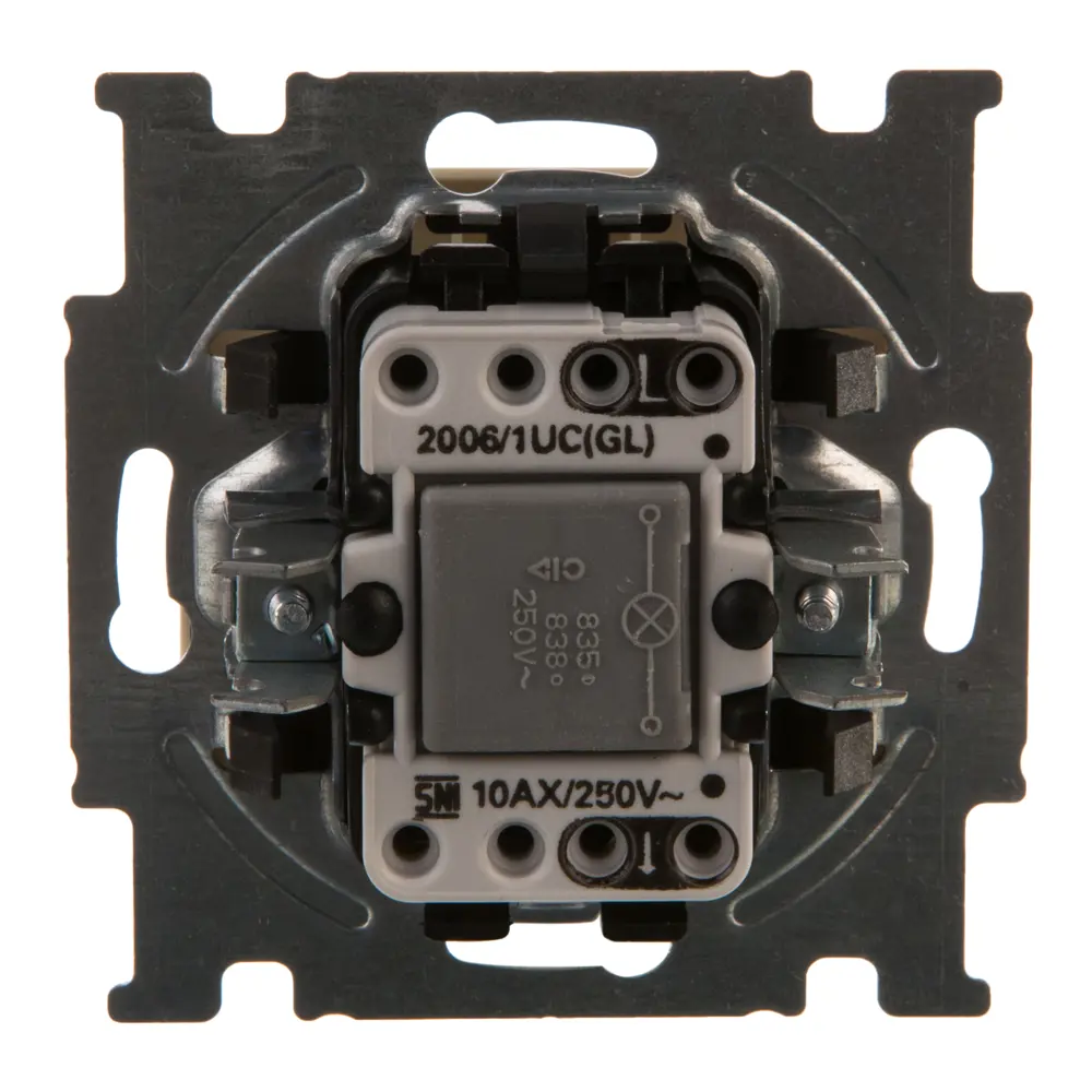 Выключатель встраиваемый ABB Basic 55 1 клавиша с подсветкой, цвет бежевый Basic55 STLM-2067228 - Вид №3