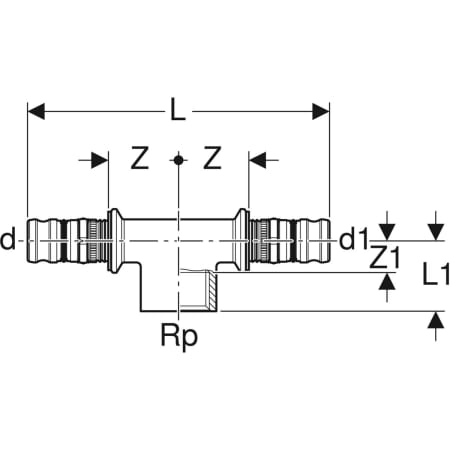 605.362.00.5 Тройник с внутренней резьбой Geberit Mepla Geberit  - Вид №2