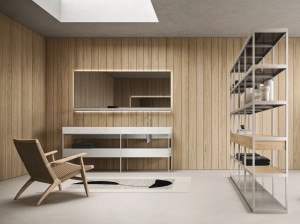 Мебель для ванной комнаты из алюминия и каррарского мрамора