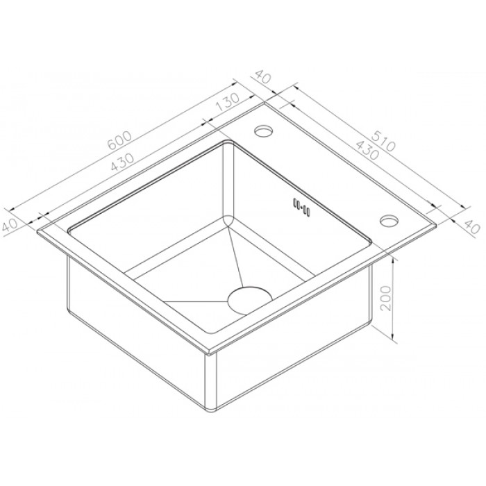Zorg GL 6051 White Bronze Мойка кухонная прямоугольная Zorg  - Вид №3