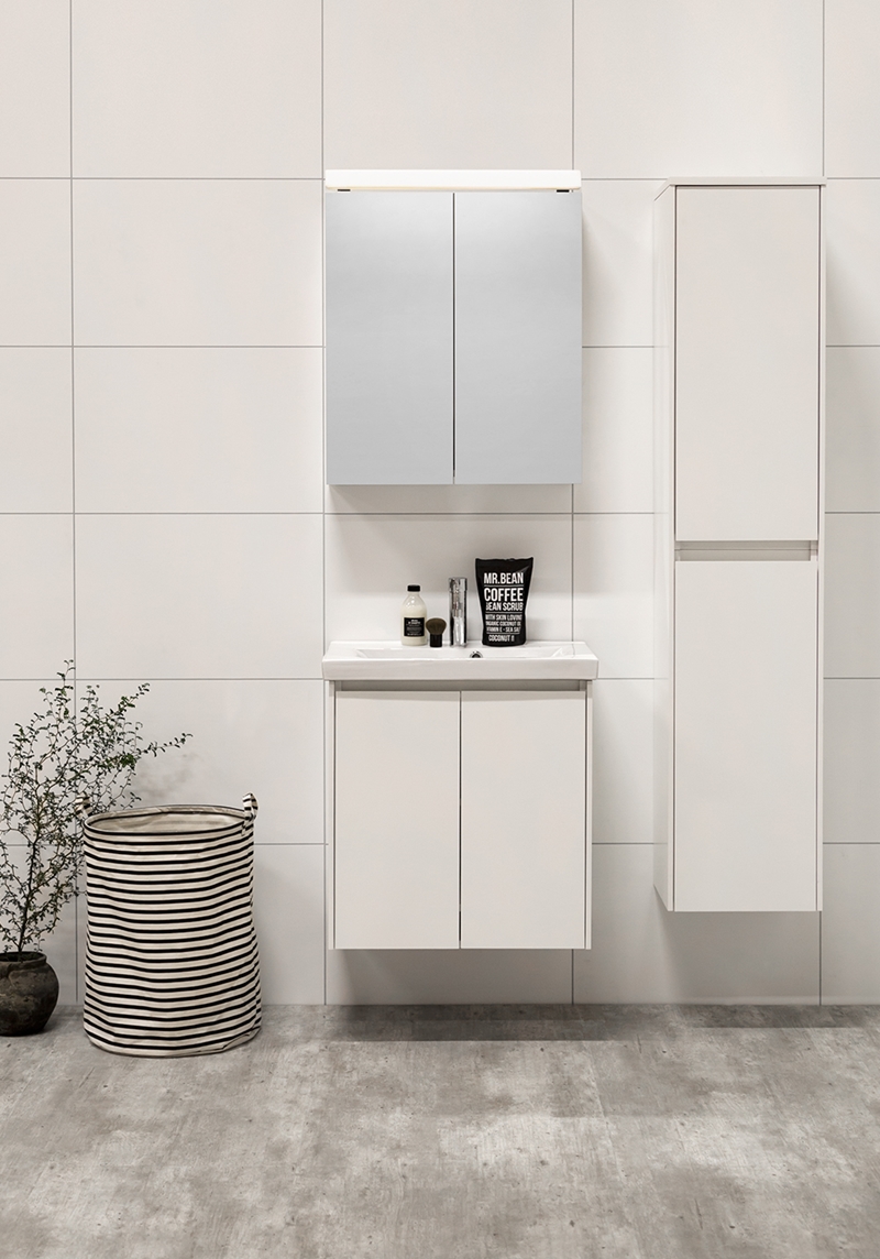 60159 Lc 159 Боковой Шкаф 350 Высокий H1658, Теплый Белый Мат Noro  Белый  - Вид №1