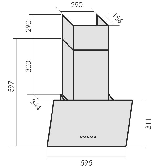 5307756 Вытяжка наклонная MBS ALPINIA 160 GLASS бежевый STDN-0081007 - Вид №5