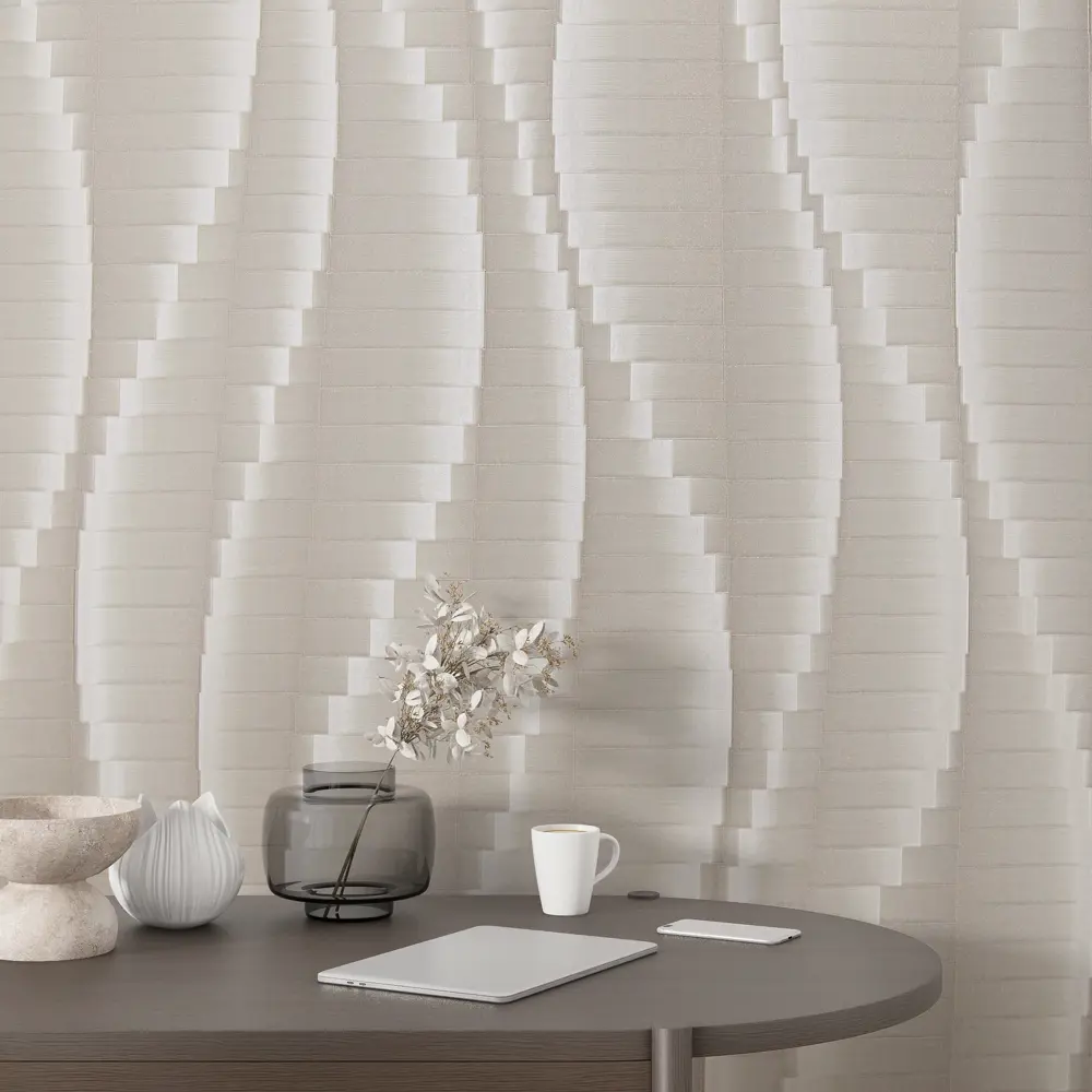 Обои NEW AGE Tempo бежевые флизелиновые с геометрическим узором 89389773 STLM-1571408 - Вид №2