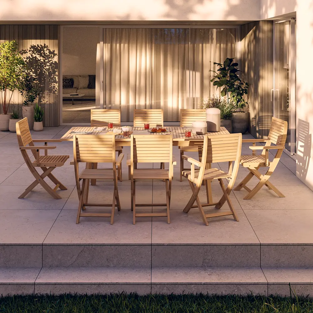 Стол садовый раздвижной Naterial Solis Butterfly 150-200x90x76 см акация светло-коричневый Товар без серии STLM-2079552 - Вид №20