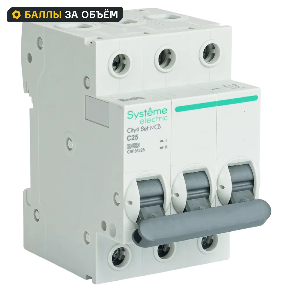 Автоматический выключатель Systeme Electric City9 3P 25А для надежной защиты сети 89412741 STLM-1562920