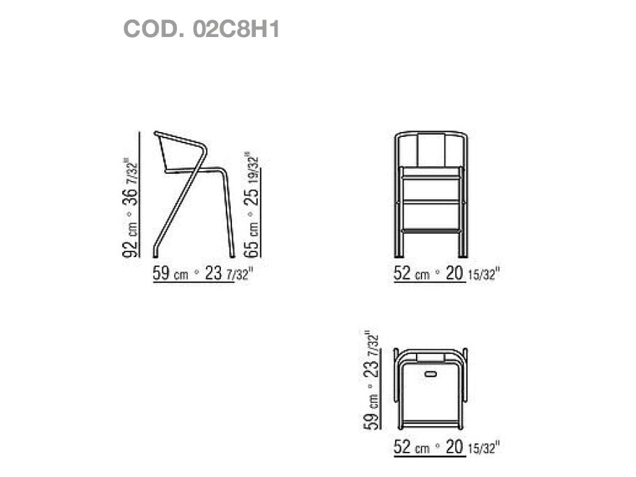 Окрашенный металлический садовый стул с подлокотниками с подставкой для ног Flexform Calipso ARCH-00103105 - Вид №4