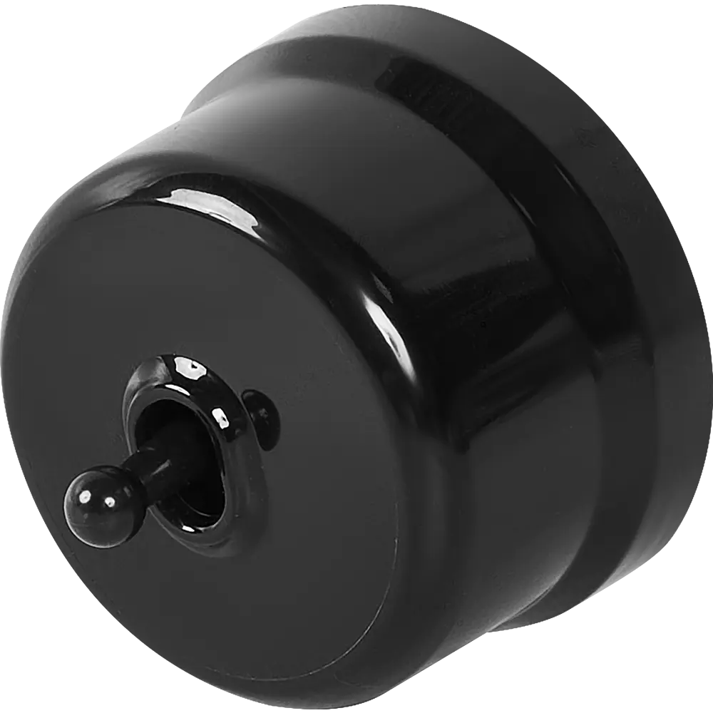 Выключатель Electraline одноклавишный в глянцевом черном исполнении 84229212