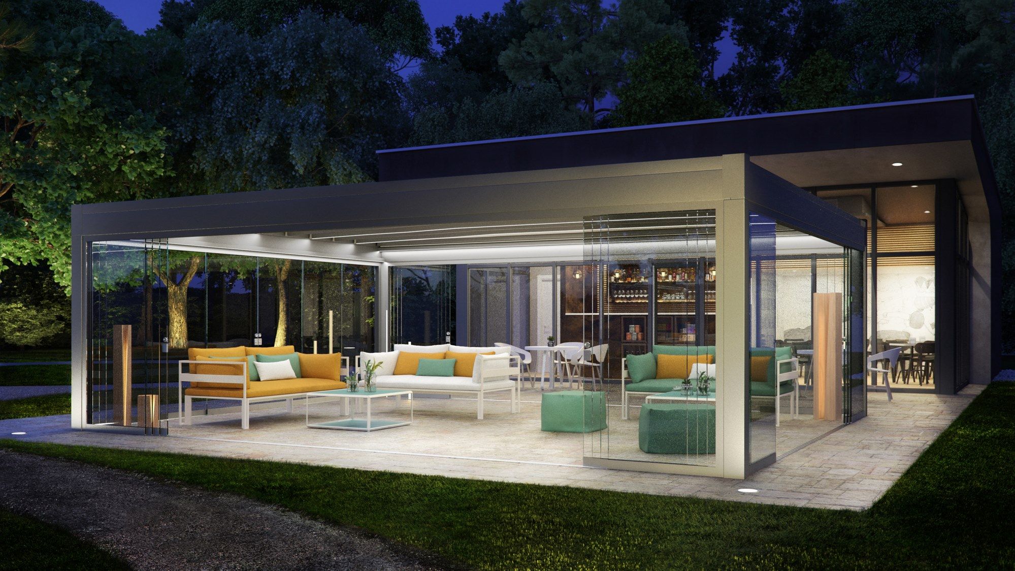 Моторизованная самонесущая беседка с раздвижной крышкой Pratic Hi Pergolas ARCH-00051248 - Вид №5