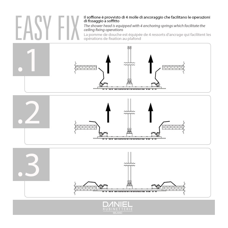 A578LEFCM44 Потолочная душевая лейка DANIEL RUBINETTERIE Wellness - Вид №1