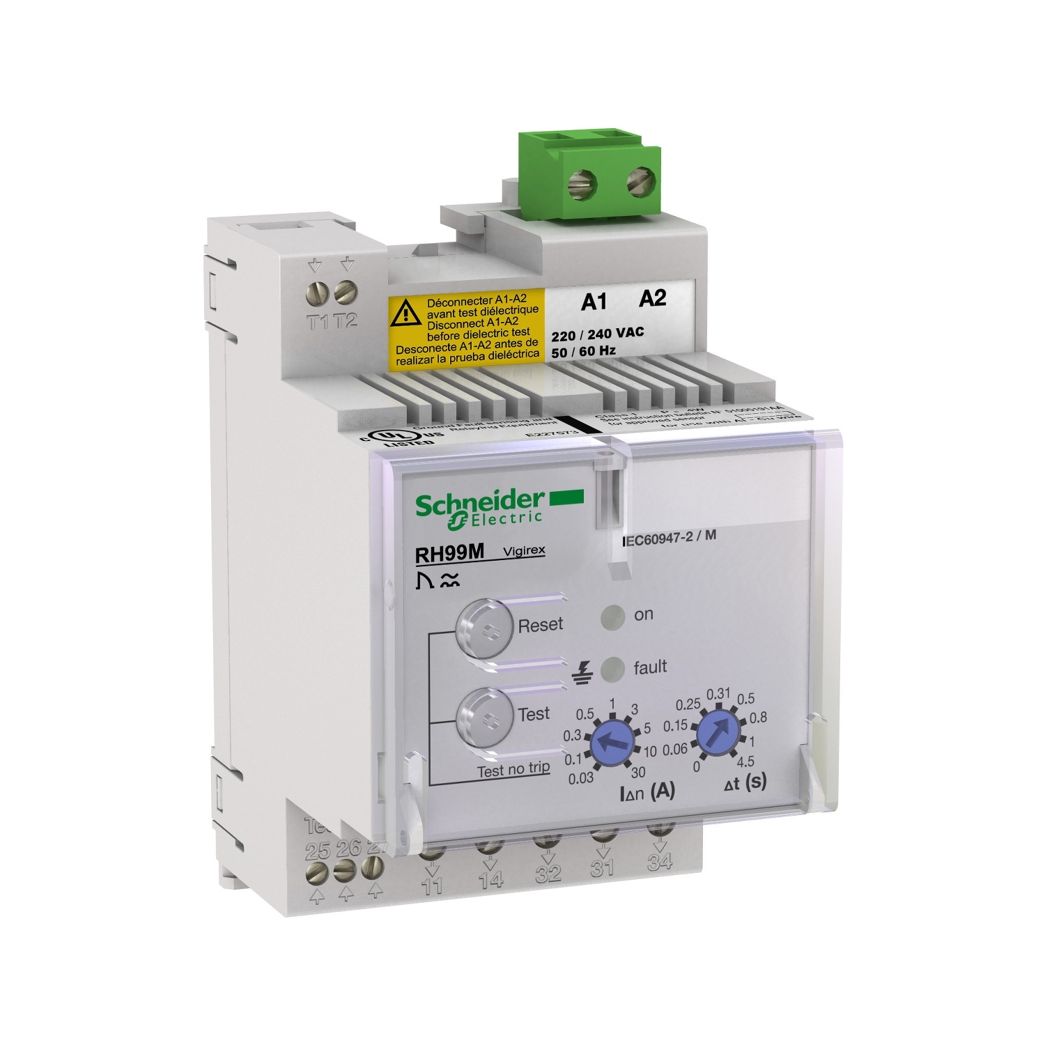 56192 РЕЛЕ RH99M 130 В 50/60/400 ГЦ С АВТ.СБРОС_0,1_30А 0_4,5 сек. Schneider Electric Vigirex 