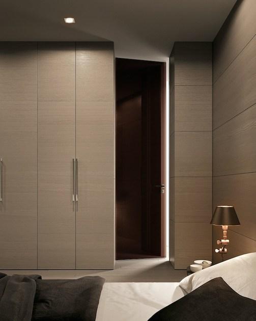 GAROFOLI Распашная дверь заподлицо со стеной из цветного стекла Design sun-id-1394597 - Вид №6