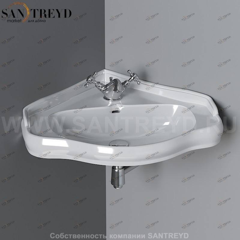 103201 Подвесная раковина настенная прямоугольная Kerasan RETRO