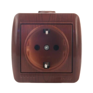 Розетка керамическая Lezard Nata, с заземлением вишня