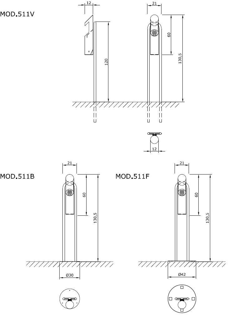 Euroform W Пепельница с металлическим полом для общественных мест  510, 511  - Вид №8