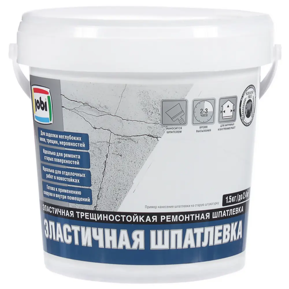Эластичная шпатлевка Jobi для внутренних и наружных работ 1.5 кг 81950518 STLM-0014708