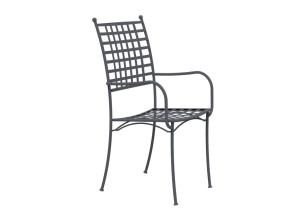 Металлический штабелируемый садовый стул с подлокотниками