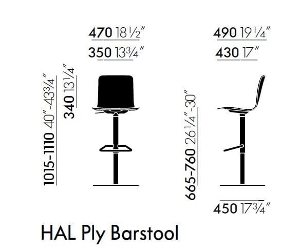 Деревянный поворотный барный стул с подставкой для ног VITRA HAL ARCH-00143937 - Вид №2