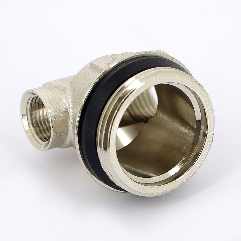 Концевик (тройник) для коллектора TIEMME 1/2"х1"1/4х3/8" никелированный 1950032 - Вид №3