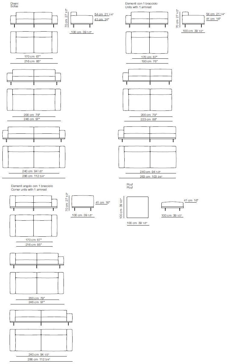 arflex Секционный угловой диван с тканевой обивкой Naviglio sun-id-1467099 - Вид №1
