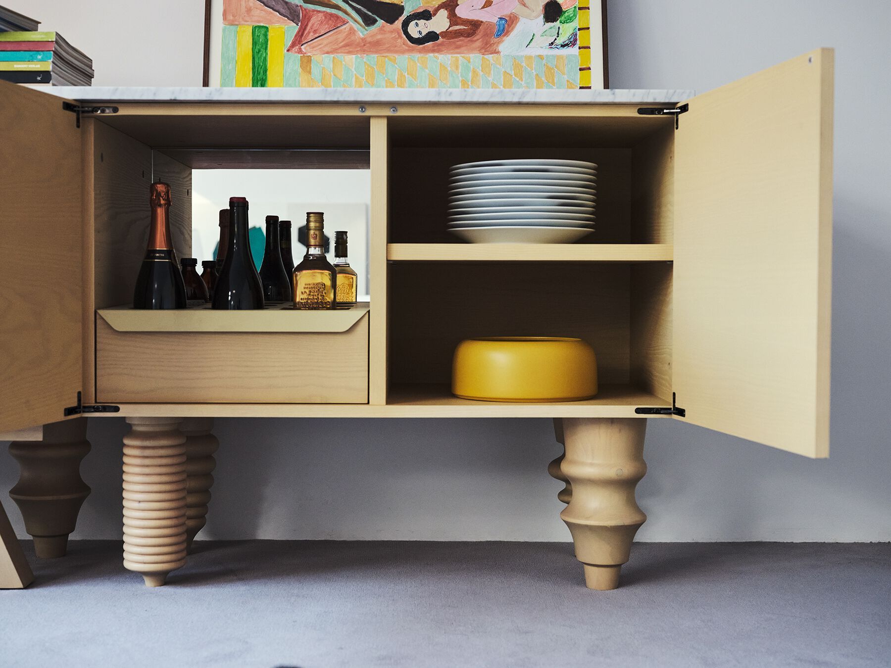 Шкаф из шпона ясеня с распашными дверями BD Barcelona Multileg ARCH-00094619 - Вид №12