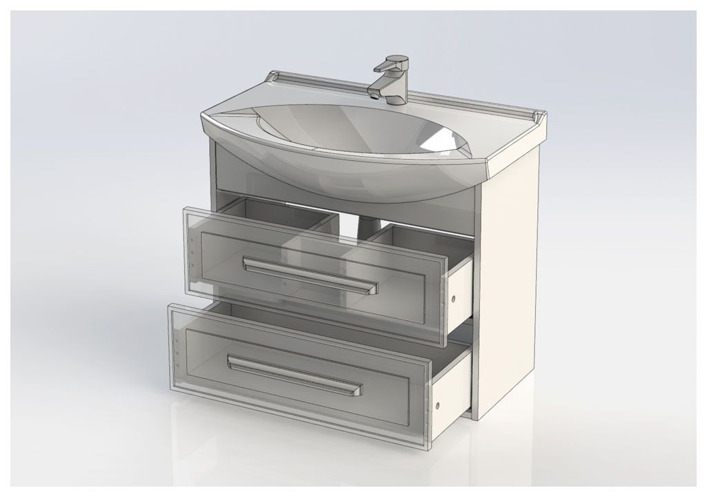 Тумба с раковиной Aquanet Остин 75 дуб кантербери/белый 0020173000175447 - Вид №6