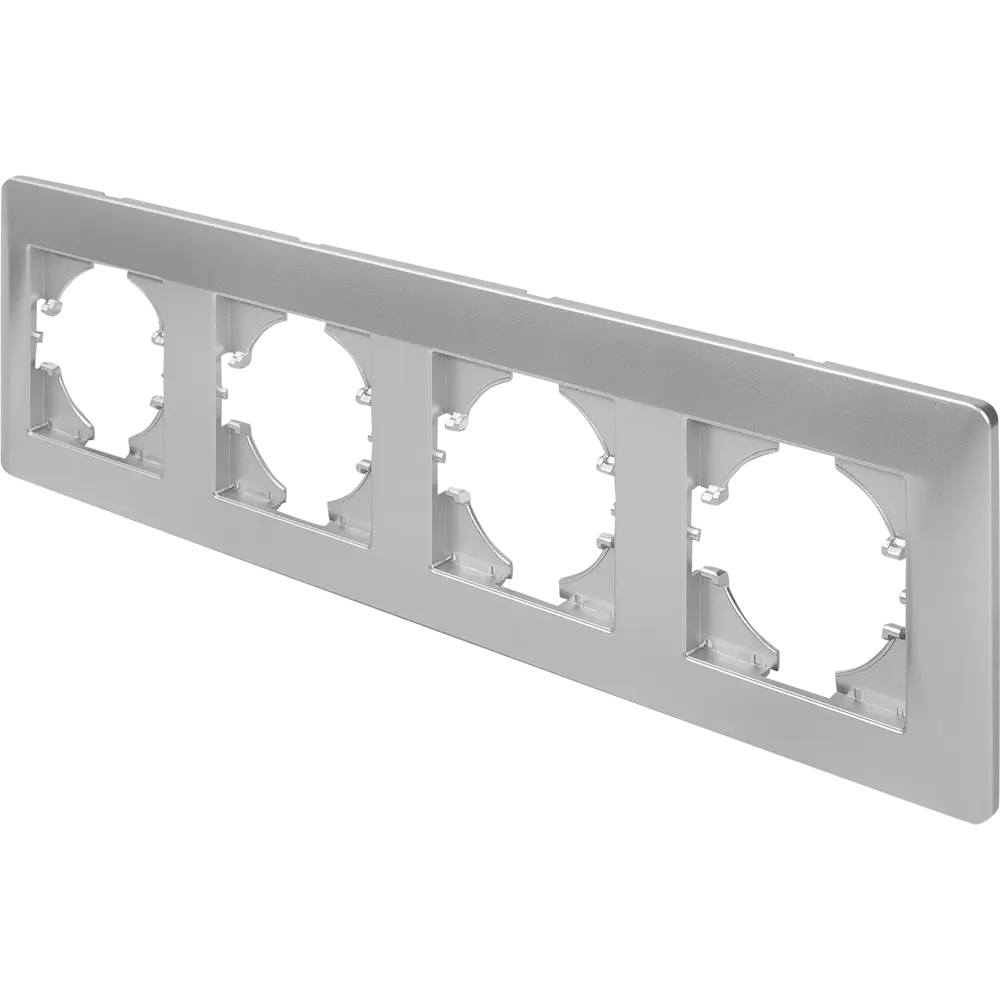 Рамка GUSI Electric Ugra для 4 розеток и выключателей в серебристом исполнении 83865112 STLM-0045256 - Вид №1