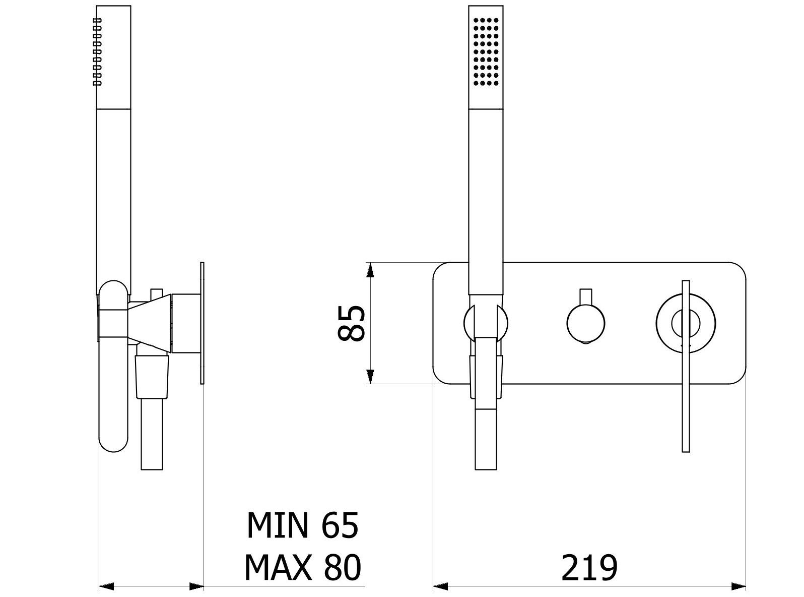 Смеситель для душа с 3 отверстиями и ручным душем IB Soho ARCH-00129985 - Вид №4