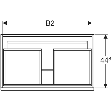 869562000 Шкафчик для встраиваемой раковины Geberit Renova Plan, с одним выдвижным и одним внутренним выдвижным ящиком Geberit  - Вид №2