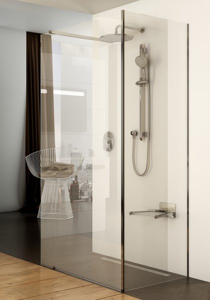 ST Walk-In Corner 1100 x 800 x 2000 черный + транспарент Ravak GW1CD4300Z1 - Вид №3