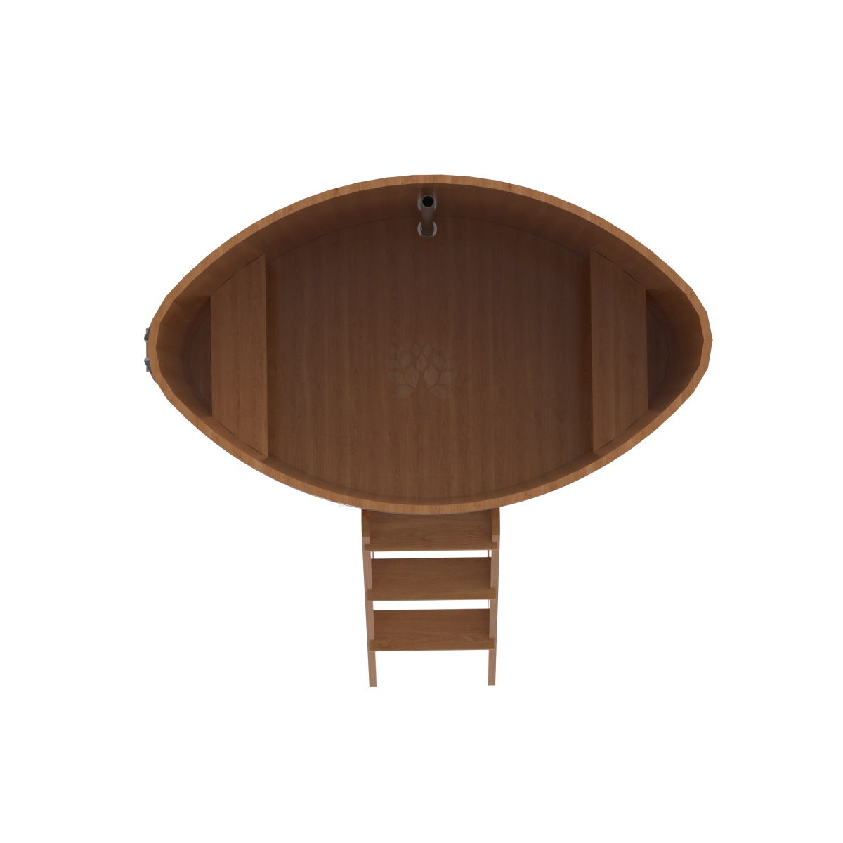 1312 Купель овальная из дуба 1,02х1,68х1,2 натуральная Alyarus  - Вид №4