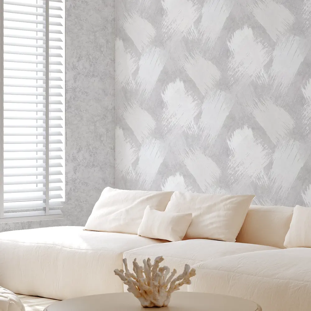 Флизелиновые обои Palitra Home Art Club серые с абстрактным рельефным рисунком 89434198 STLM-1569765 - Вид №4