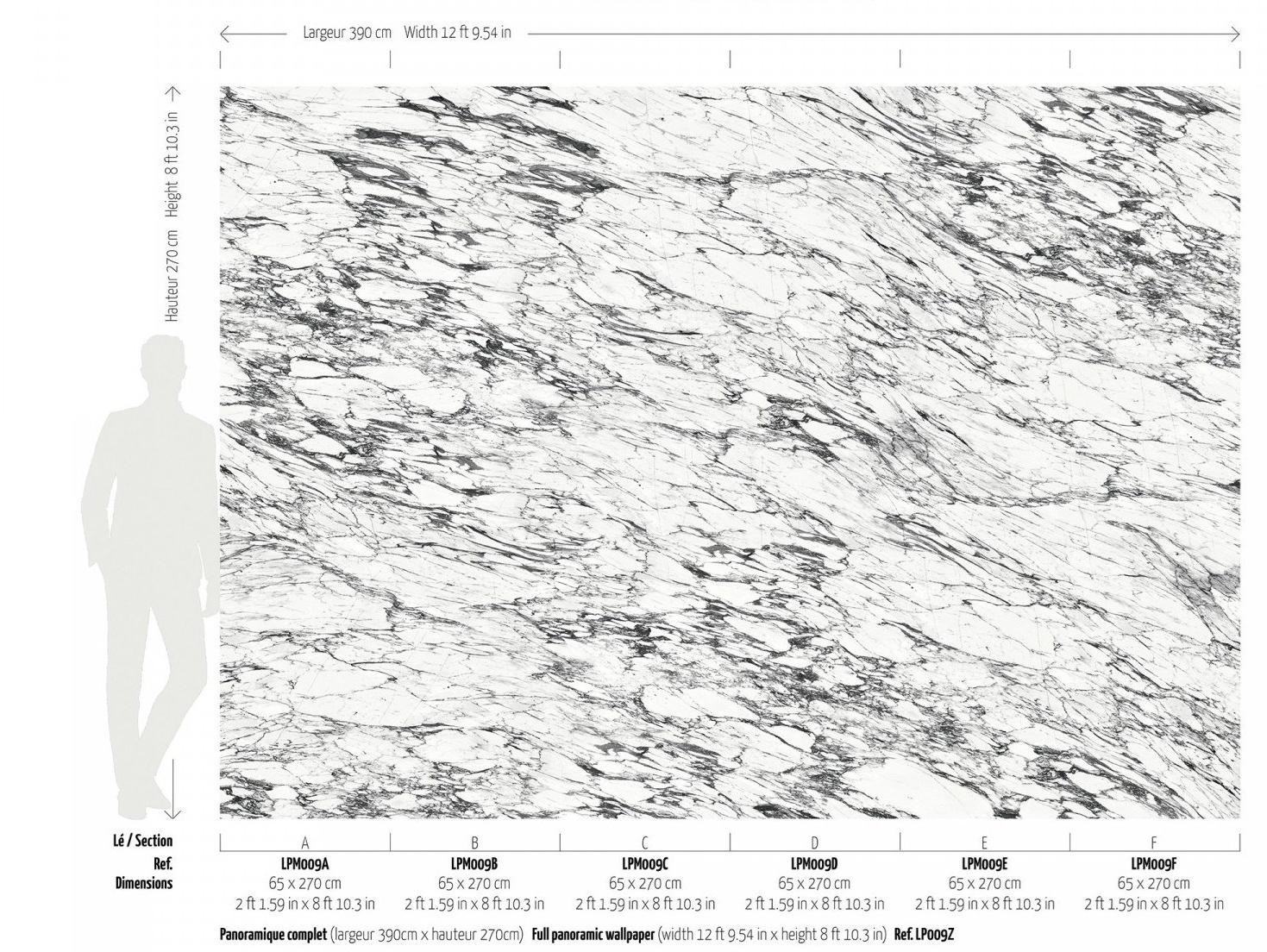 Koziel Панорамные моющиеся обои с эффектом мрамора Marbles Lpm009-x - Вид №4