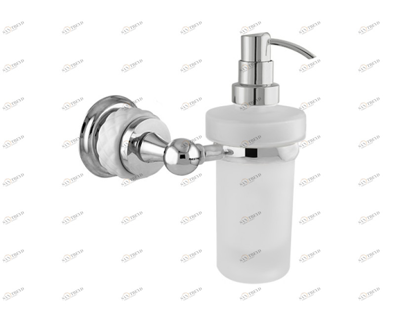 065586.000.01 Дозатор мыла настенный из белого фарфора Золото 24К Mestre 